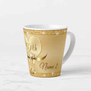 Personalized 50th Anniversary Mugs, Latte Mug