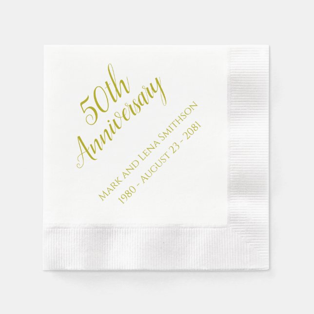 Personalized 50th Anniversary Napkins (Front)
