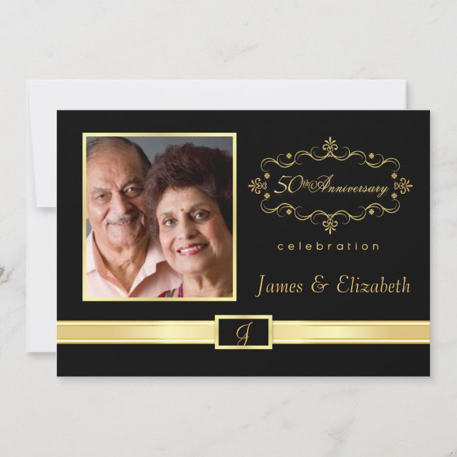 Personalized 50th Anniversary Photo Invitations (Front)