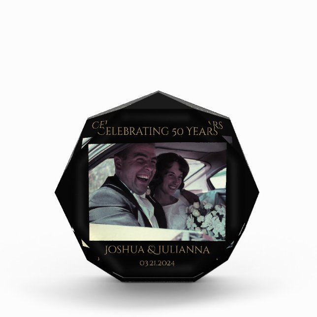 Personalized 50th Anniversary Photo Keepsake  Block (Front)