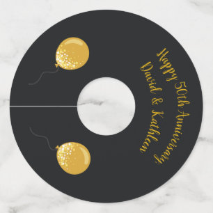 Personalized 50th Anniversary Wineglass Tags