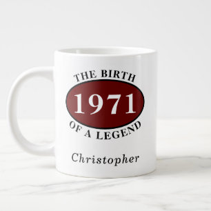 Personalized 50th Birthday 1971 Birth Of A Legend Large Coffee Mug