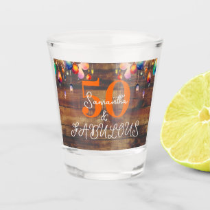 Personalized 50th Birthday 50 Fabulous Colourful Shot Glass