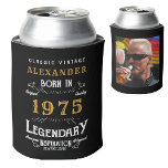 Personalized 50th Birthday Add Name Year Photo Can Cooler<br><div class="desc">Personalized birthday add any year and name can cooler. Edit the name, year and photo with the template provided. A wonderful custom black birthday idea. More gifts and party supplies available with the "Legendary" design in the store. More gifts and party supplies available with the "Legendary" design in the store....</div>