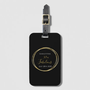 Personalized 50th Birthday Black Gold Luggage Tag