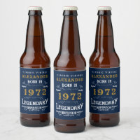 Personalized 50th Birthday Born 1972 Vintage Blue