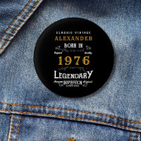 Personalized 50th Birthday Born 1976 Vintage Black