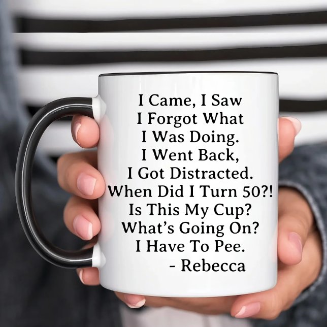 Personalized 50th Birthday Celebration Two-Tone Coffee Mug (Creator Uploaded)