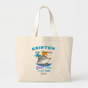 Personalized 50th Birthday Cruise Matching girls Large Tote Bag