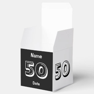 Personalized 50th Birthday Favour Boxes Black