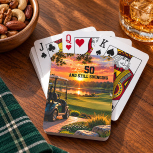 Personalized 50th Birthday Golf Party Golf Cart Playing Cards