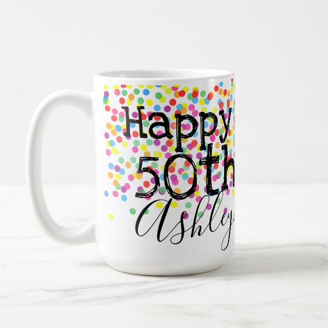 Personalized 50th birthday mug (Left)