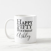 Personalized 50th birthday mug