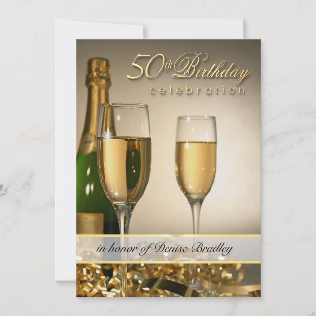Personalized 50th Birthday Party Invitations (Front)