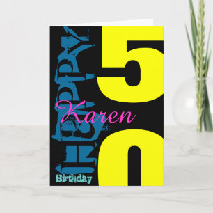Personalized 50th Birthday POP Greeting Card