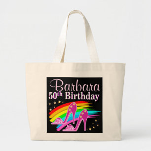 PERSONALIZED 50TH BIRTHDAY SHOE QUEEN LARGE TOTE BAG
