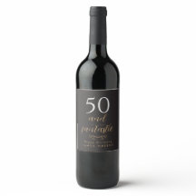 Personalized 50th Birthday Wine Labels
