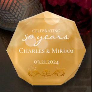 Personalized 50th Golden Anniversary Keepsake Gift Photo Block