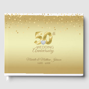 Personalized 50th Golden Wedding Anniversary Guest Book