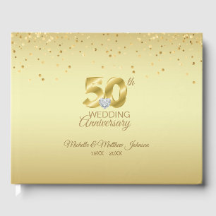 Personalized 50th Golden Wedding Anniversary Guest Book