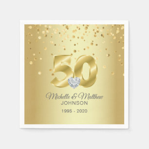 Personalized 50th Golden Wedding Anniversary Napkin