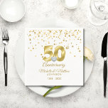 Personalized 50th Golden Wedding Anniversary Napkin<br><div class="desc">Custom,  personalized 50th golden wedding anniversary disposable paper napkins.  Gold colour with faux gold confetti with large 50 numbers and faux diamond heart in middle.   See matching items.</div>