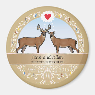 Personalized 50th Wedding Anniversary, Buck & Doe Magnet