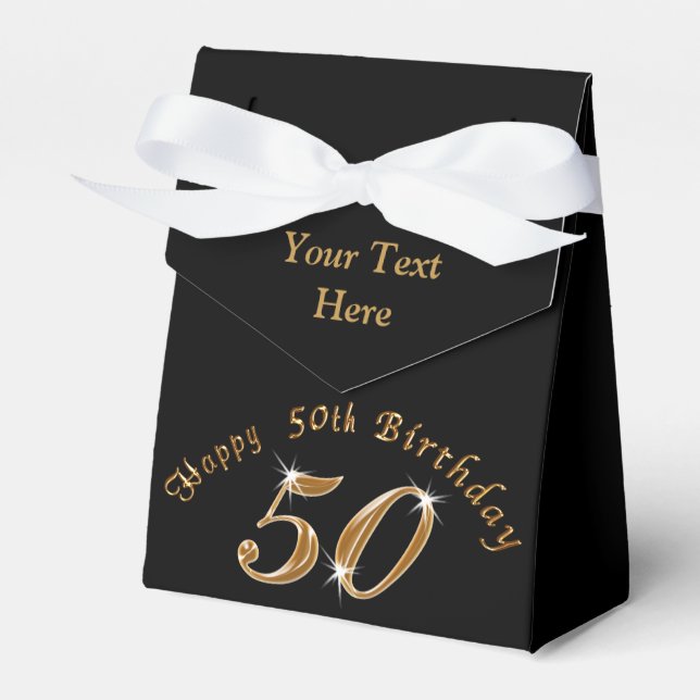 Personalized 50th Wedding Anniversary Favour Boxes (Front Side)