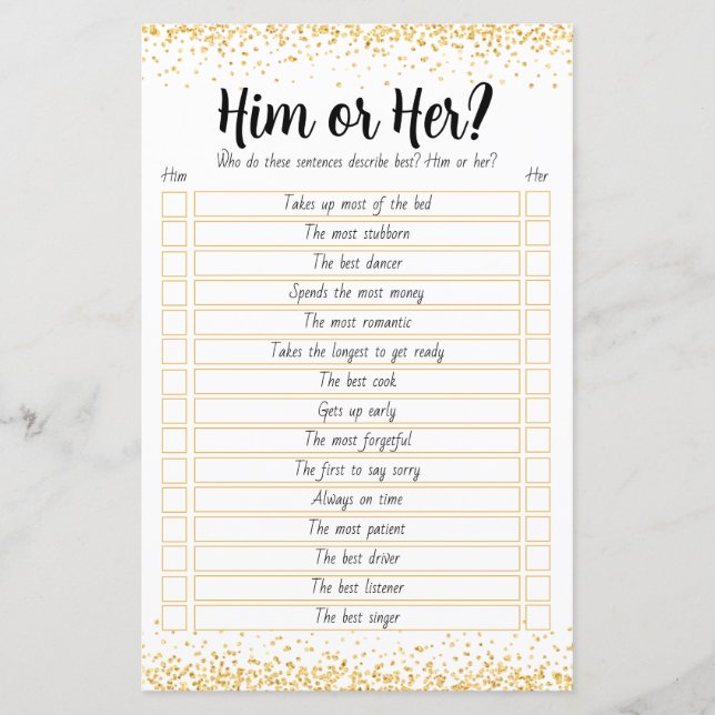 Personalized 50th Wedding Anniversary Game (Front)