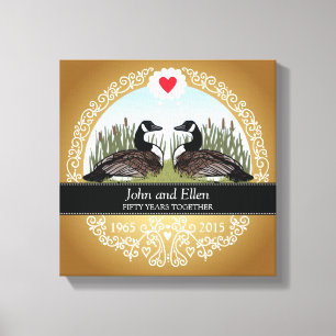 Personalized 50th Wedding Anniversary, Geese Canvas Print