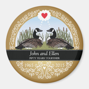 Personalized 50th Wedding Anniversary, Geese Magnet