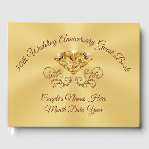 Personalized 50th Wedding Anniversary Guest Book