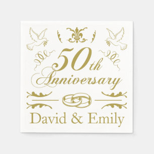Personalized 50th Wedding Anniversary Napkin