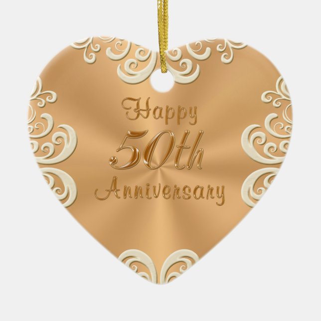 Personalized 50th Wedding Anniversary Ornament (Front)