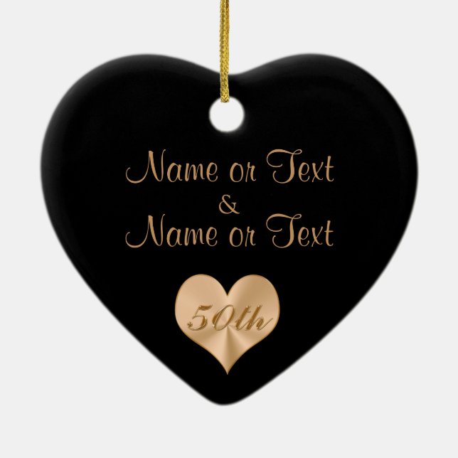 Personalized 50th Wedding Anniversary Ornament (Back)