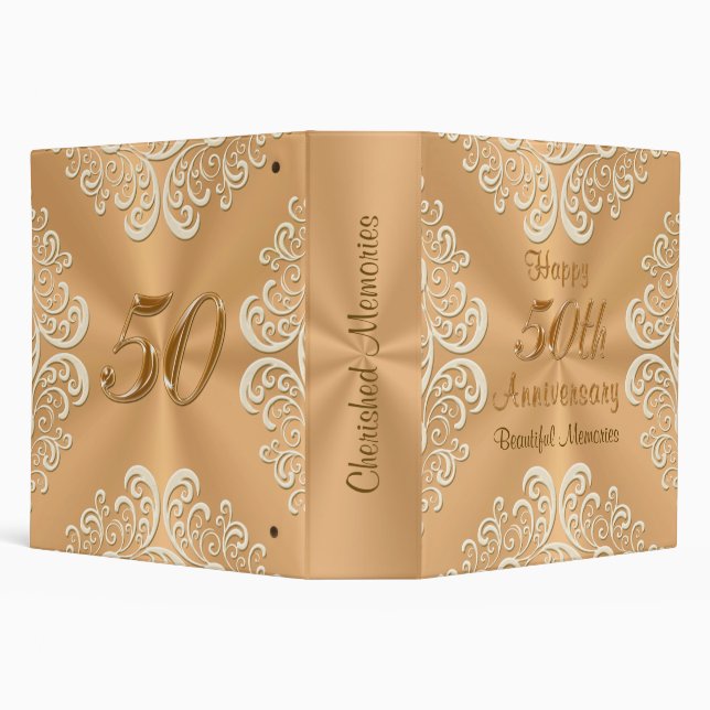 Personalized 50th Wedding Anniversary Photo Album Binder (Background)