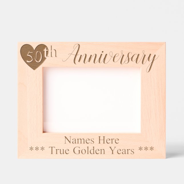 Personalized 50th Wedding Golden Anniversary Etched Frames (Front)