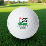 Personalized 55th Birthday Gift for Golfer Golf Balls<br><div class="desc">Celebrate a milestone with a personal touch! These custom golf balls make the perfect 55th birthday gift for any golf lover. Add a name, short message, or fun saying like "And Still on Par" to create a unique keepsake that’s as special as their big day. Great for dads, friends, or...</div>