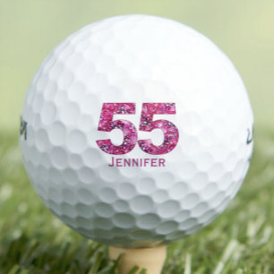 Personalized 55th Gift for Friend – Floral 55 Golf Balls