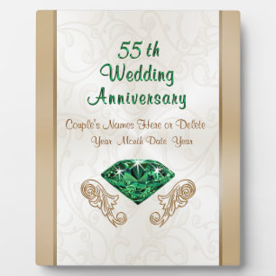 Personalized 55th Wedding Anniversary Gift Ideas Plaque
