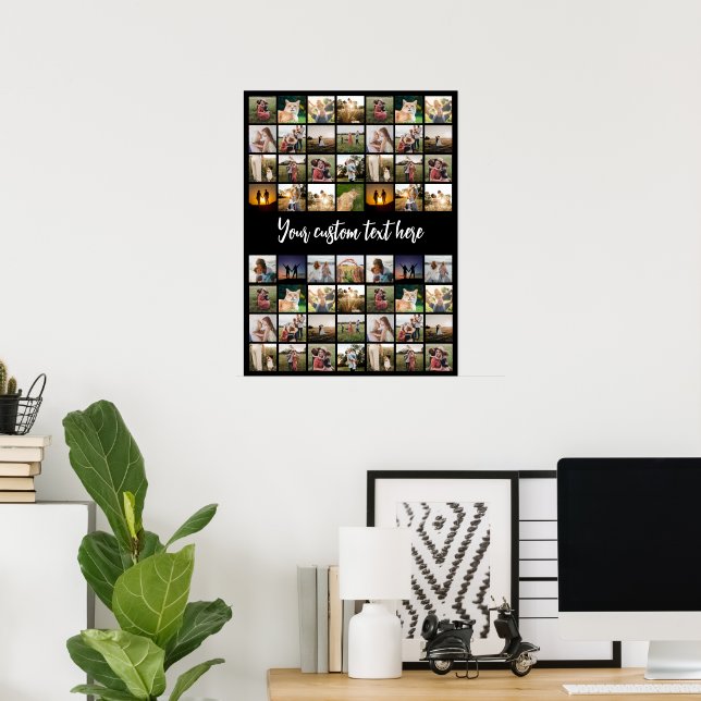 Personalized 56 Photo Collage Poster (Home Office)