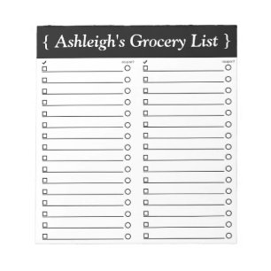 Personalized 5.5" x 6" Grocery List Notepad