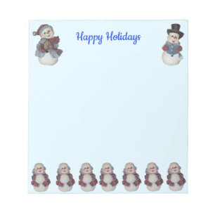 Personalized 5.5 x 6" Snowman's Ball Notepad