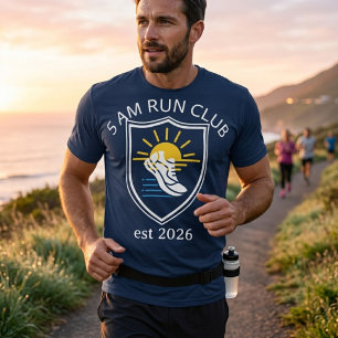Personalized 5 AM Run Club Custom Sunrise T-Shirt