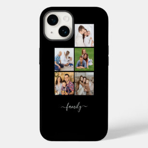 Personalized 5 Photo Collage family, Custom text iPhone 14 Case