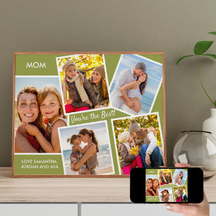 Personalized 5 Photo Collage MOM You're the Best Poster