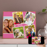 Personalized 5 Photo Collage Pink Poster<br><div class="desc">Cheerful pink poster with your own name and photos. This custom photo collage comprises 5 of your favourite photos, framed with white borders and set against a pink background. The template is set up for you to add your pictures as well as your name, which is lettered in white script...</div>