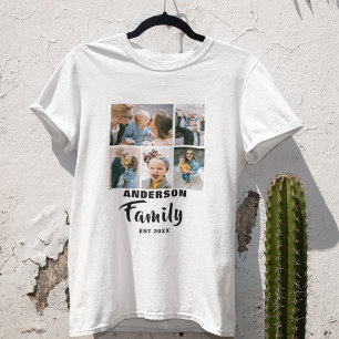 Personalized 5 Photo Family T-Shirt
