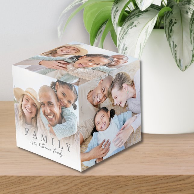 Personalized 5 Side Picture Family Photos Cube (Best Mom 5 Side Picture Family Photos cube)