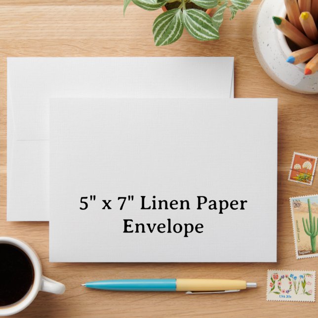 Personalized 5" x 7" Linen Paper  Envelope (Desk)